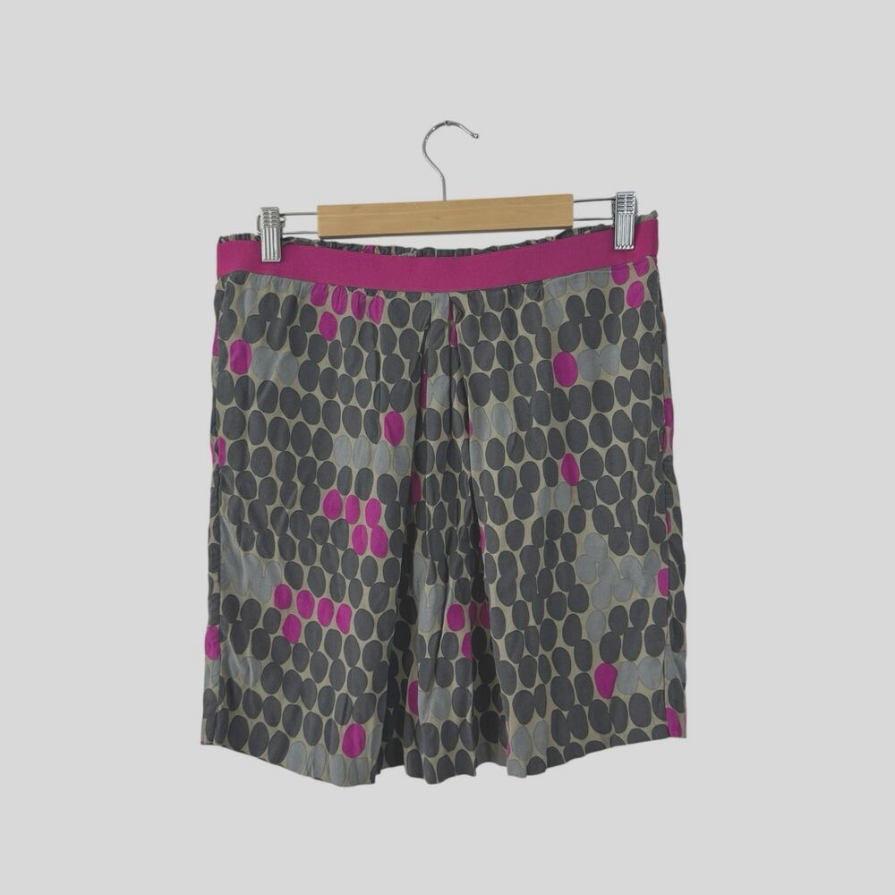 Boden 8R 8 Skirt Elastic Waist Pull On Polka Dot Viscose Knee Length Womens READ